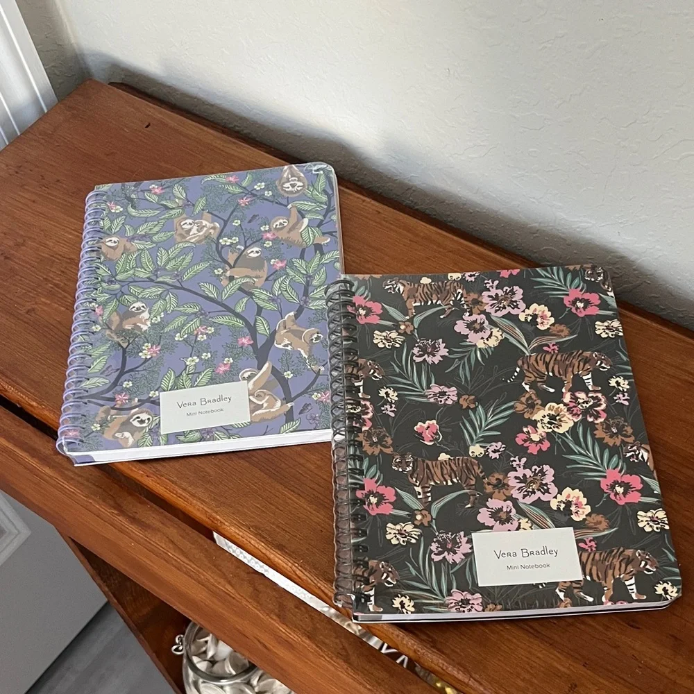 Vera Bradley Jungle and Floral Notebooks - Sloths or Tigers NIP